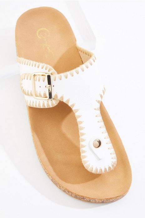 Cato Fashions Whipstitch Thong Sandals