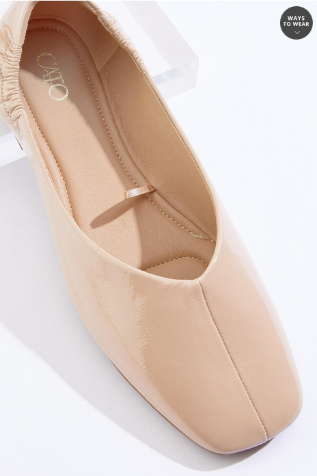 Cato Fashions Square Toe Scrunch Back Flats