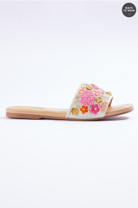 Cato Fashions Floral Embroidery One Band Sandals