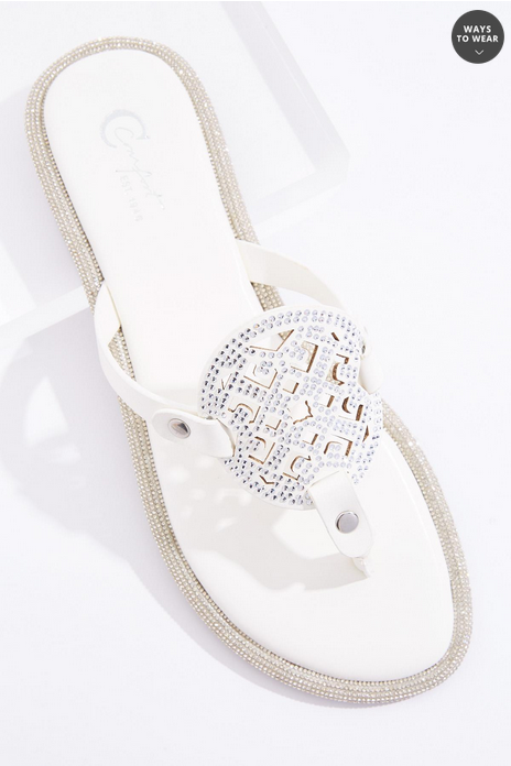 Cato Fashions Rhinestone Medallion Sandals