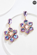 Cato Fashions 3d Glass Flower Dangly Earrings