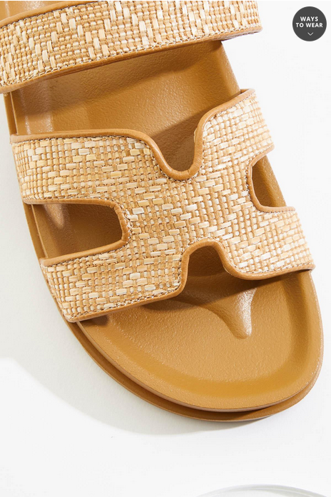 Cato Fashions Raffia H Band Velcro Sandals