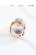 Cato Fashions Seashell Hammered Gold Ring