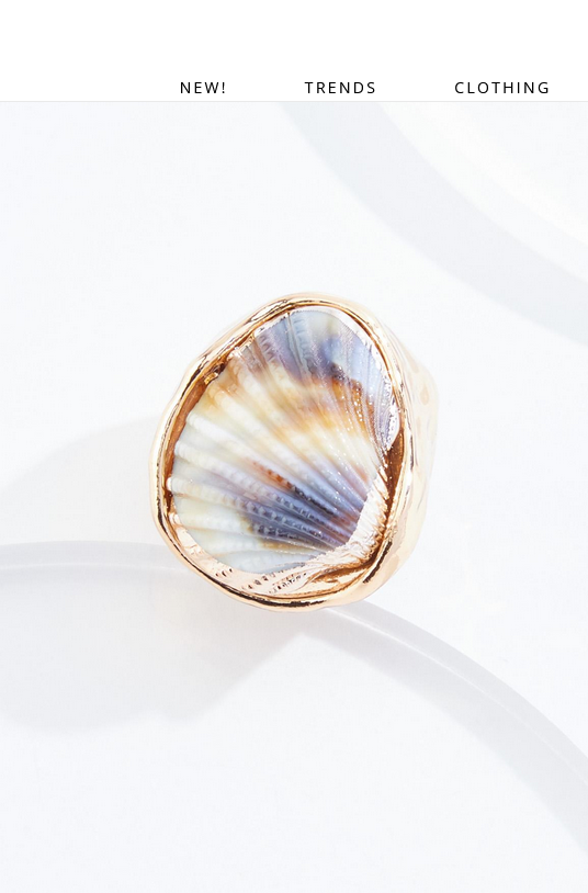 Cato Fashions Seashell Hammered Gold Ring