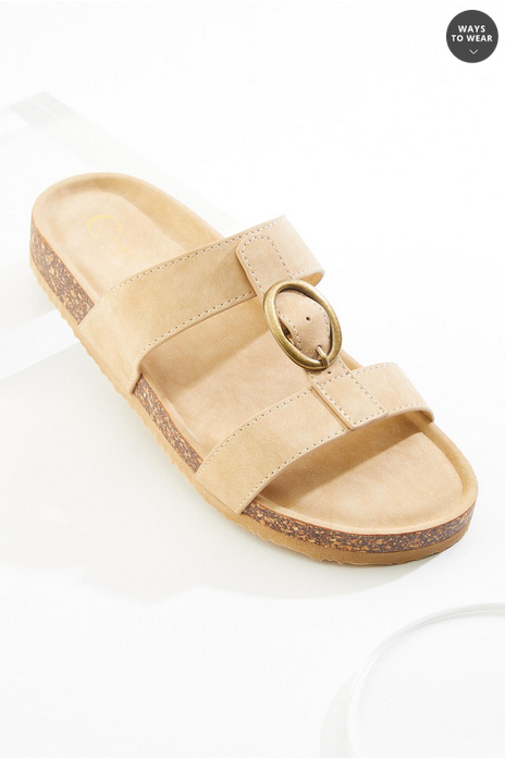 Cato Fashions Buckle Square Toe Sandals