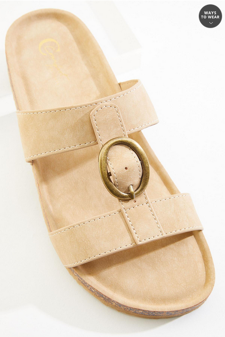 Cato Fashions Buckle Square Toe Sandals