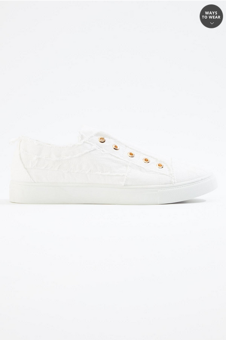 Cato Fashions Frayed Canvas Sneakers