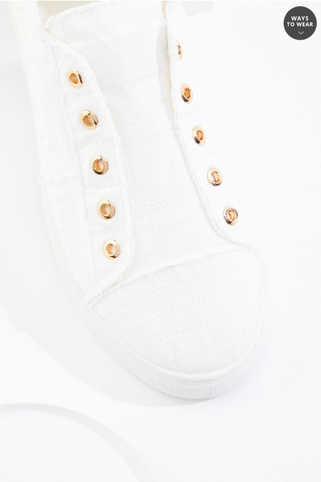 Cato Fashions Frayed Canvas Sneakers