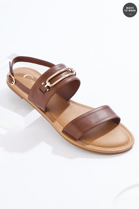 Cato Fashions Classic Two Band Hardware Sandals