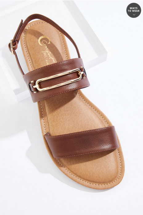 Cato Fashions Classic Two Band Hardware Sandals