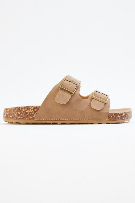 Cato Fashions Tan Double Buckle Sandals