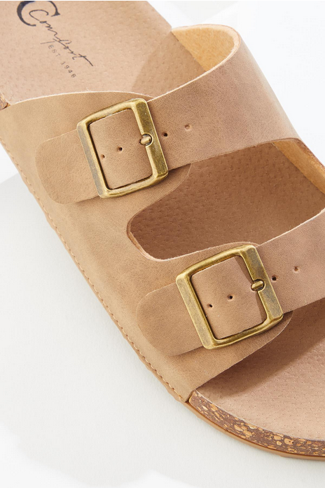 Cato Fashions Tan Double Buckle Sandals