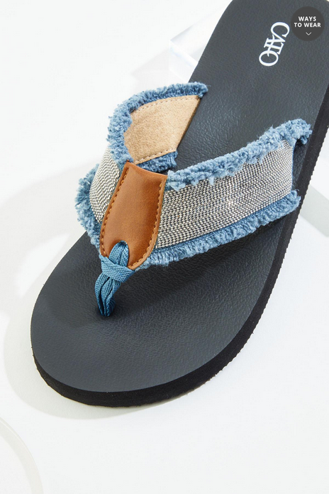 Cato Fashions Chain Denim Sandals