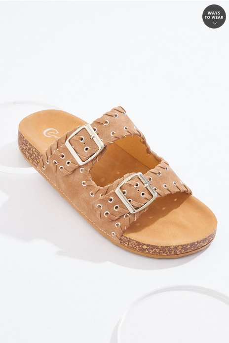 Cato Fashions Grommet Double Buckle Sandals