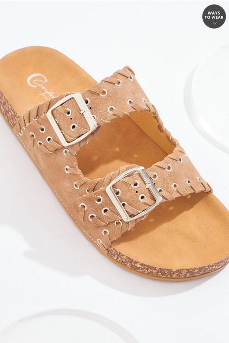 Cato Fashions Grommet Double Buckle Sandals
