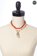 Cato Fashions Gold Fish Charm Beaded Layered Necklace