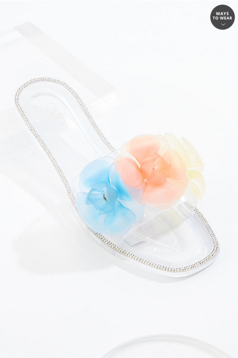 Cato Fashions 3d Flower Jelly Sandals