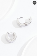 Cato Fashions Small Thick Silver Huggie Hoop Earrings