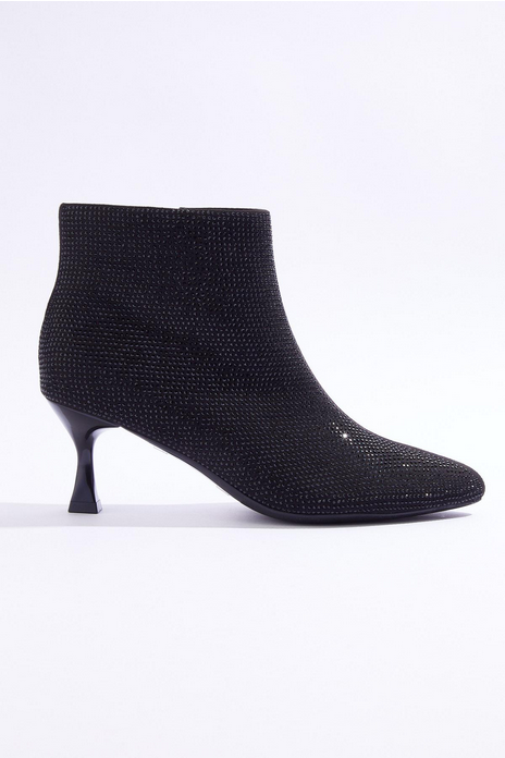 Cato Fashions Black Rhinestone Embellished Booties