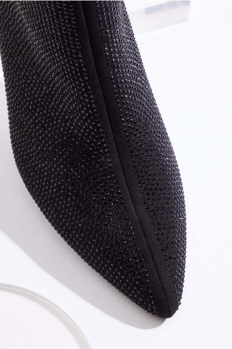 Cato Fashions Black Rhinestone Embellished Booties