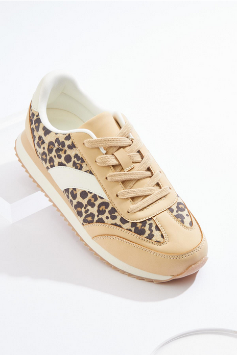 Cato Fashions Vintage Cheetah Lace- Up Sneakers