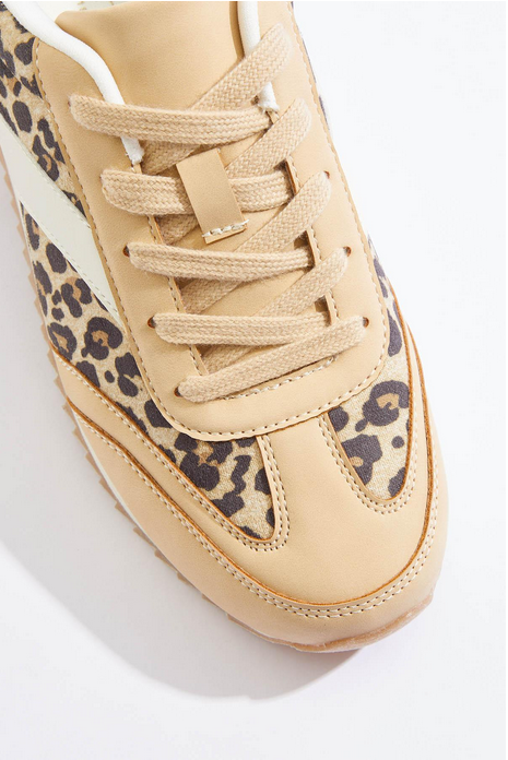 Cato Fashions Vintage Cheetah Lace- Up Sneakers