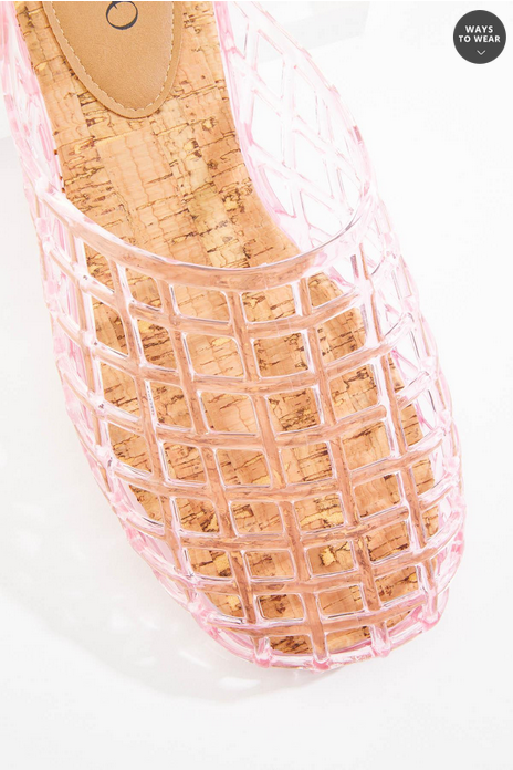 Cato Fashions Caged Jelly Mule Flats
