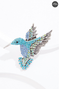 Cato Fashions Glass Embellished Hummingbird Brooch
