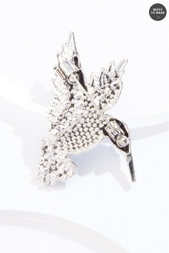 Cato Fashions Glass Embellished Hummingbird Brooch