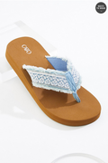 Cato Fashions Lace Denim Flip Flops
