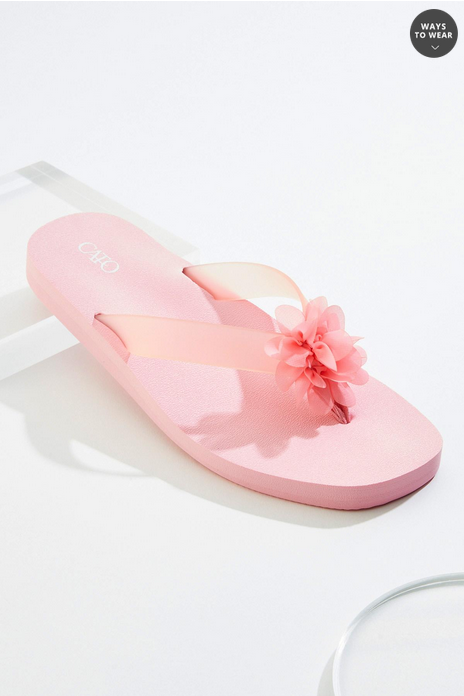 Cato Fashions Square Toe Flower Sandals