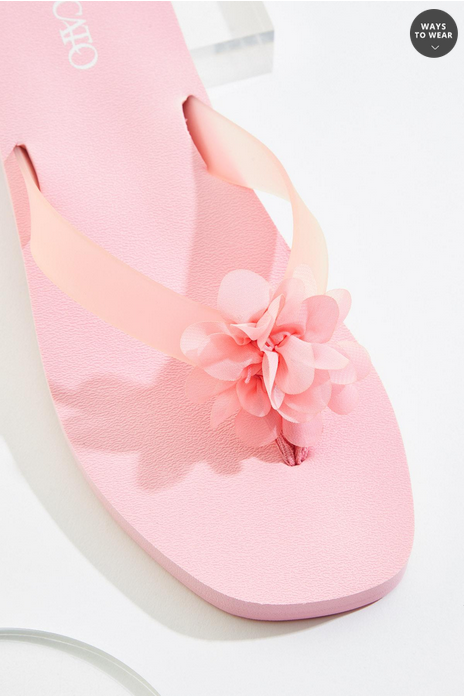 Cato Fashions Square Toe Flower Sandals
