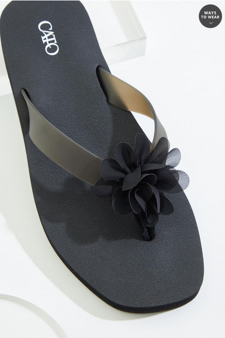 Cato Fashions Square Toe Flower Sandals