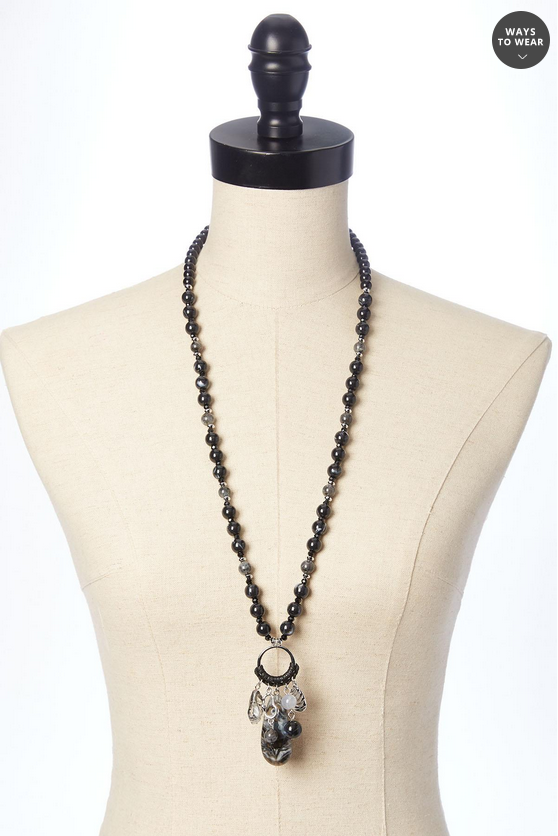 Cato Fashions Semi- Precious Beaded Charm Pendant Necklace
