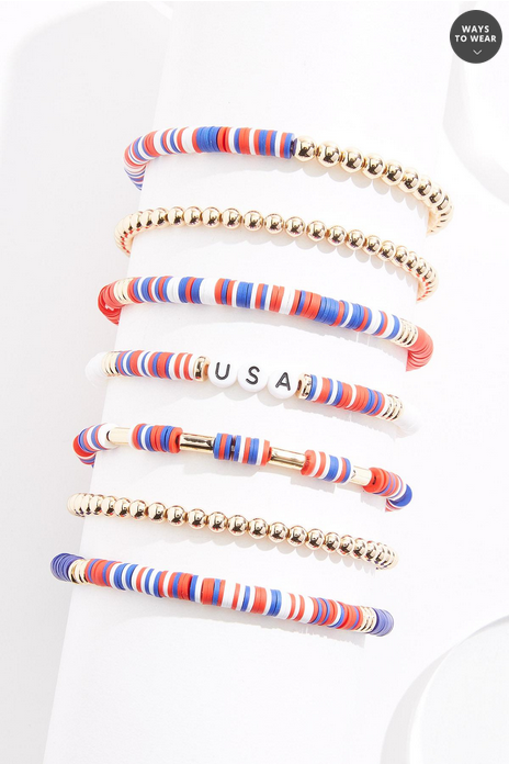 Cato Fashions Usa Rubber Beaded Stretch Bracelet Set