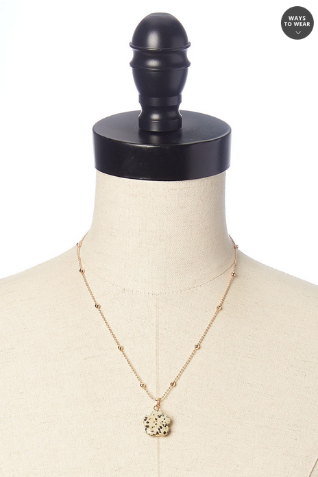 Cato Fashions Delicate Semi- Precious Flower Pendant Necklace Set