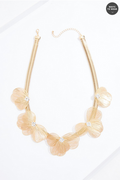 Cato Fashions Laser Cut Gold Flower Statement Necklace