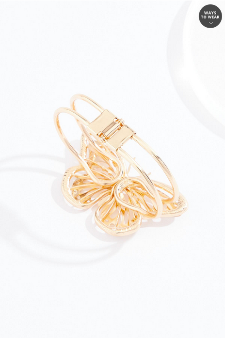Cato Fashions Gold Butterfly Statement Cuff Bracelet