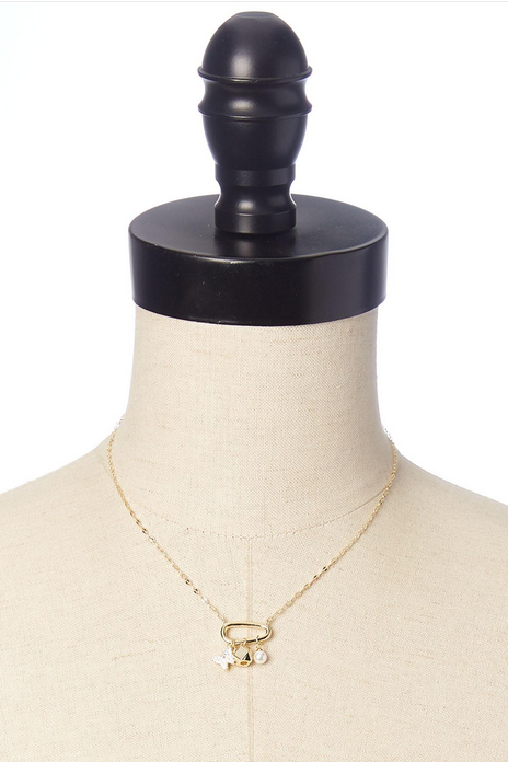 Cato Fashions Gold Butterfly Carabiner Necklace