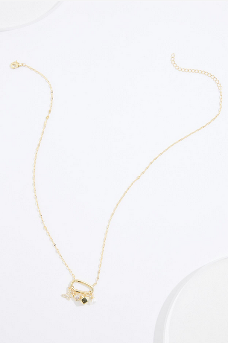 Cato Fashions Gold Butterfly Carabiner Necklace