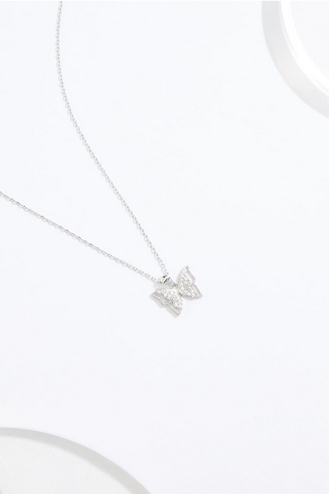 Cato Fashions Cubic Zirconia Butterfly Necklace And Earring Box Set