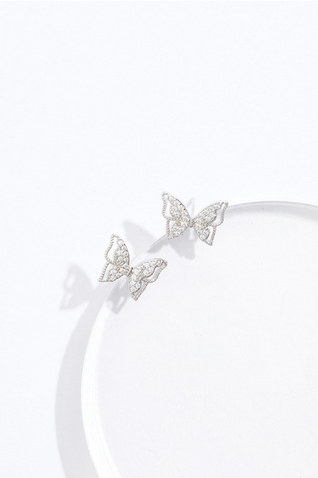Cato Fashions Cubic Zirconia Butterfly Necklace And Earring Box Set