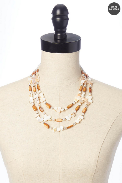 Cato Fashions Layered Pearl Shell Necklace
