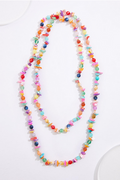 Cato Fashions Bright Multicolor Lucite Shell Opera Necklace