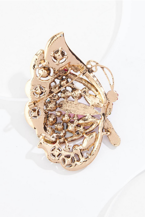 Cato Fashions Multicolor Glass Embellished Butterfly Brooch