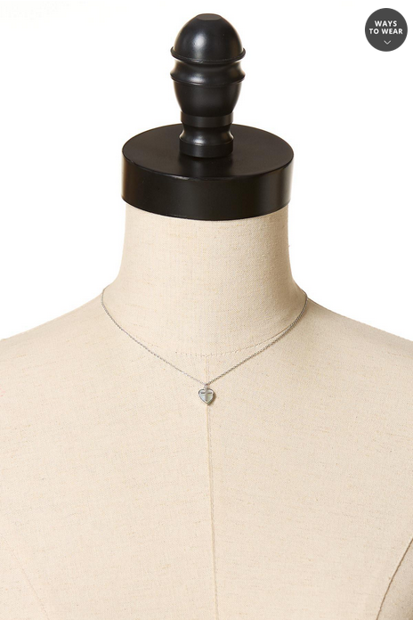 Cato Fashions Prayer Card Heart Charm Necklace