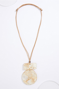 Cato Fashions Lucite Shell Cord Pull Tie Necklace