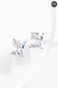 Cato Fashions Cubic Zirconia Rectangle Stud Earrings