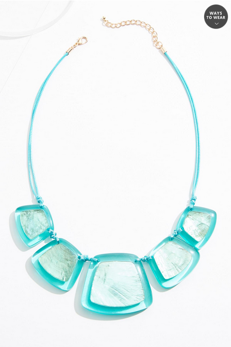 Cato Fashions Statement Lucite Paddle Short Necklace