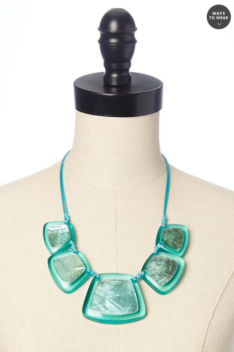 Cato Fashions Statement Lucite Paddle Short Necklace